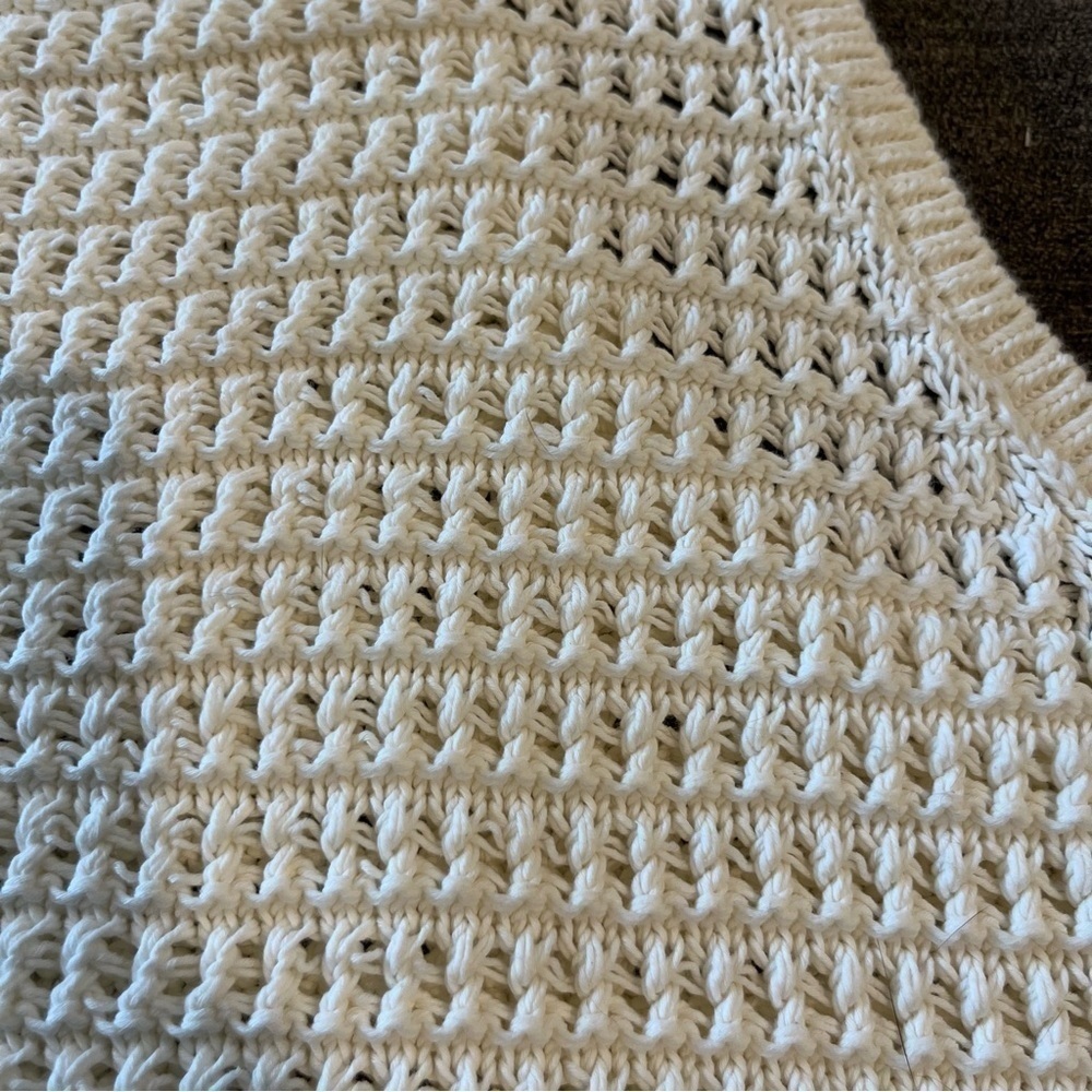 NWT Madewell Cream Crocheted Lightweight Cotton Sweater Tank Medium - Picture 6 of 12